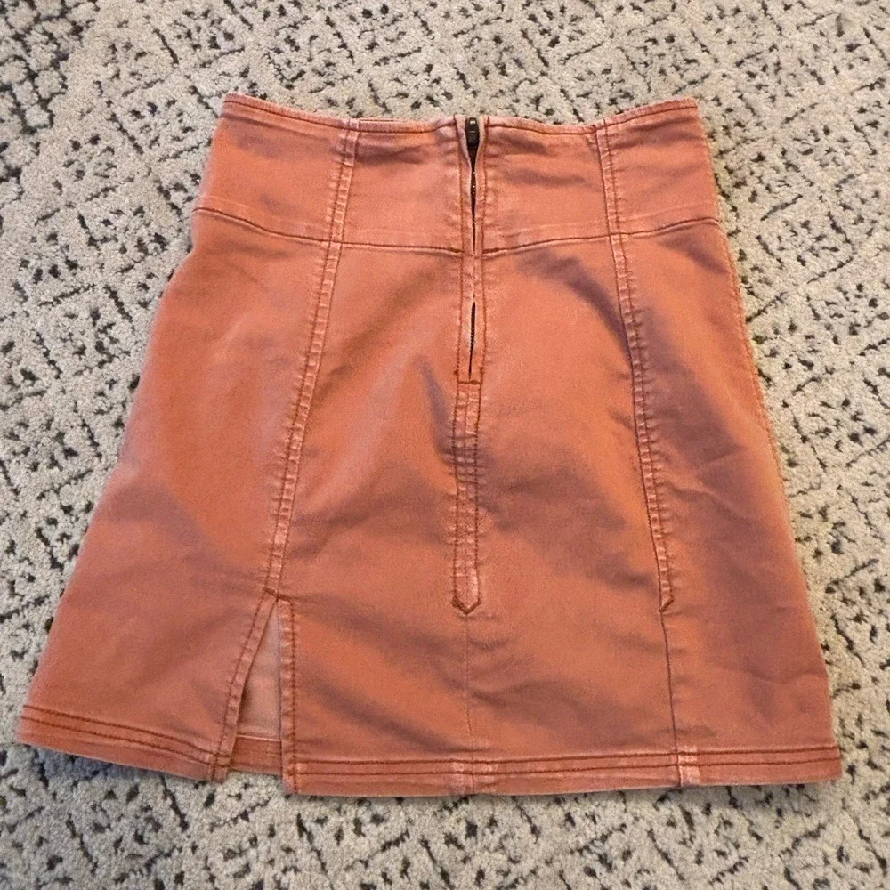 Free People Seamed Mini Skirt - modern femme-terracotta‎ - Size 4